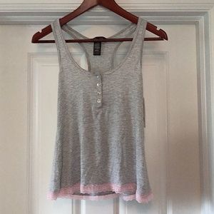 NWT Rene Rofe Sleepwear Tank (grey/pink)